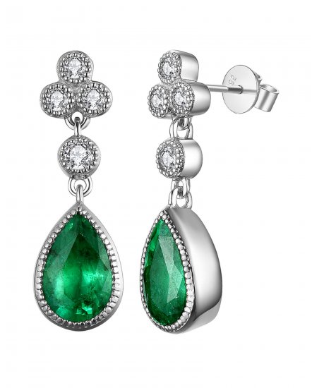 PEAR EMERALD DIAMOND DANGLING (TE1095)