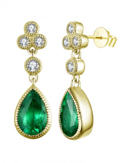 PEAR EMERALD DIAMOND DANGLING (TE1095)