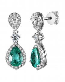 PEAR EMERALD DIAMOND DANGLING (TE1115)