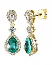 PEAR EMERALD DIAMOND DANGLING (TE1115)