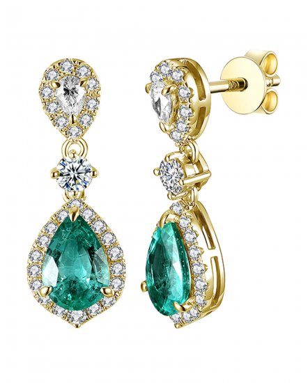 PEAR EMERALD DIAMOND DANGLING (TE1115)