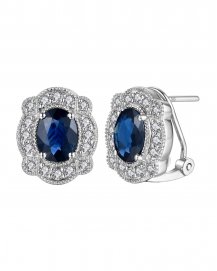 OVAL SAPPHIRE DIAMOND OMEGA BACK (TE1116)