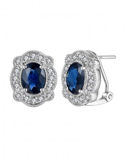 OVAL SAPPHIRE DIAMOND OMEGA BACK (TE1116)