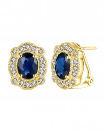 OVAL SAPPHIRE DIAMOND OMEGA BACK (TE1116)