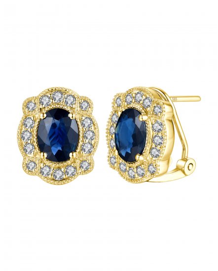 OVAL SAPPHIRE DIAMOND OMEGA BACK (TE1116)