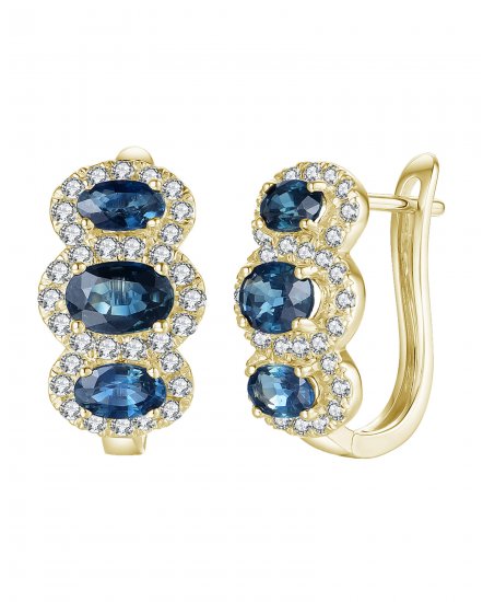 OVAL SAPPHIRE DIAMOND EARRINGS (TE1120)