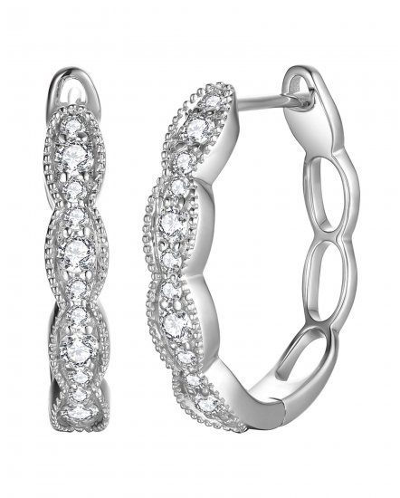 MARQUISE STYLE DIAMOND HOOPS (TE1142)