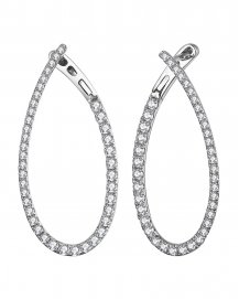 PEAR STYLE DIAMOND HOOPS (TE1161)