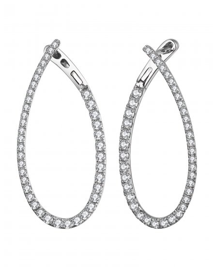 PEAR STYLE DIAMOND HOOPS (TE1161)