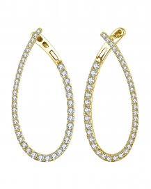 PEAR STYLE DIAMOND HOOPS (TE1161)