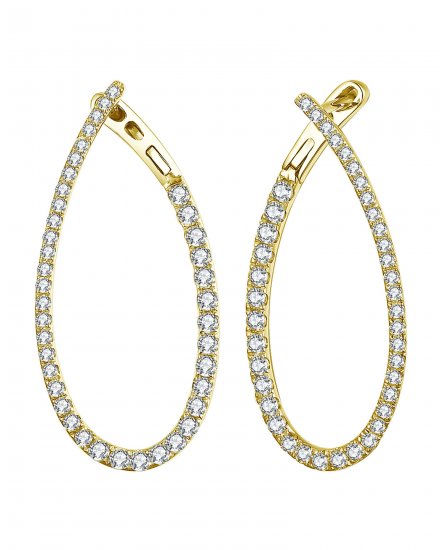 PEAR STYLE DIAMOND HOOPS (TE1161)