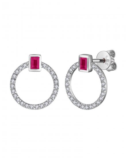 COLORED STONE DIAMOND STUDS (TE1183)
