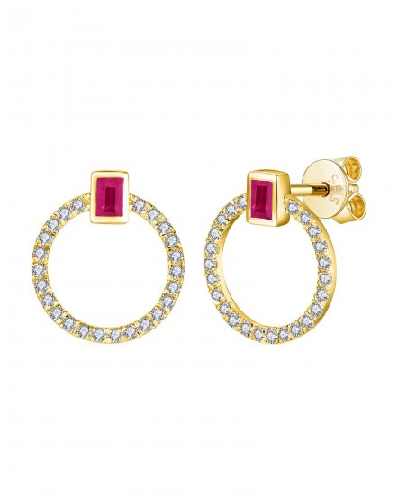 COLORED STONE DIAMOND STUDS (TE1183)