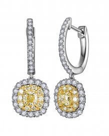 MULTI TONE CUSHION DIAMOND DANGLING (TE1184)