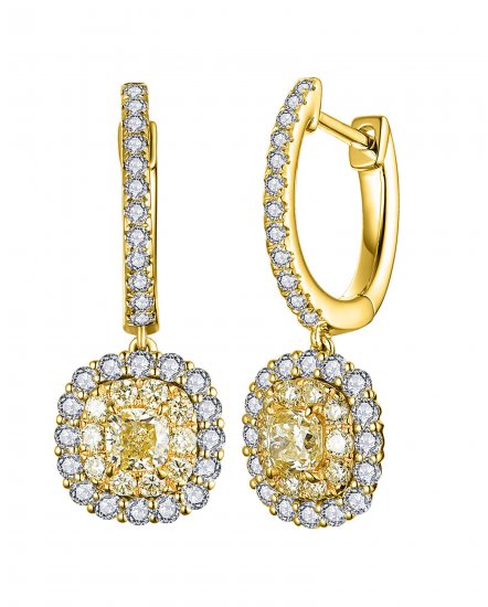 MULTI TONE CUSHION DIAMOND DANGLING (TE1184)
