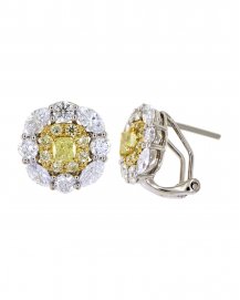 MULTI TONE CUSHION DIAMOND OMEGA BACK (TE1186)