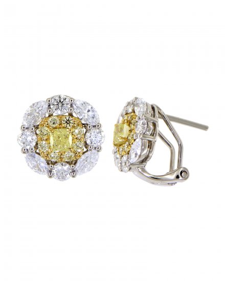 MULTI TONE CUSHION DIAMOND OMEGA BACK (TE1186)