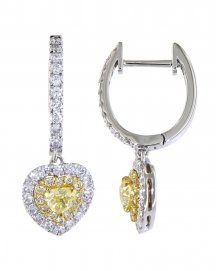 MULTI TONE HEART SHAPE DIAMOND DANGLING (TE1188)