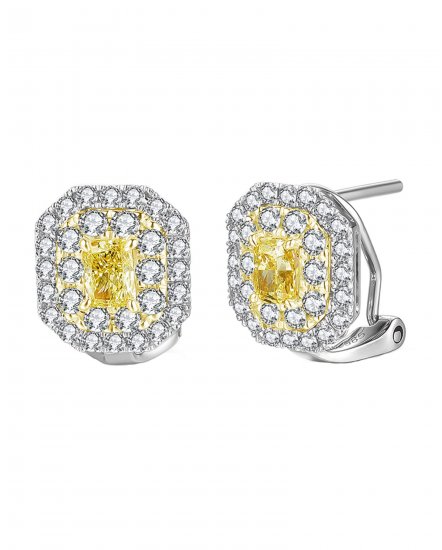 MULTI TONE EMERALD CUT DIAMOND OMEGA BACK (TE1189)