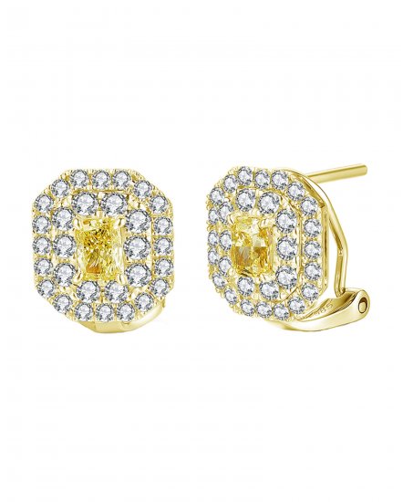 MULTI TONE EMERALD CUT DIAMOND OMEGA BACK (TE1189)