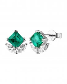 EMERALD CUT DIAMOND STUDS (TE1191)