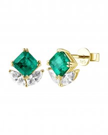 EMERALD CUT DIAMOND STUDS (TE1191)