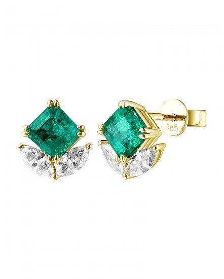 EMERALD CUT DIAMOND STUDS (TE1191)