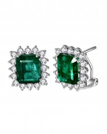 EMERALD CUT DIAMOND OMEGA BACK (TE1193)