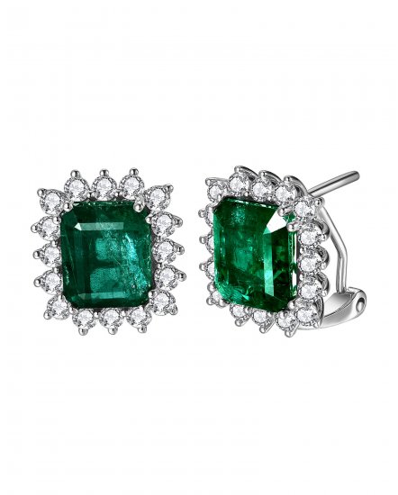 EMERALD CUT DIAMOND OMEGA BACK (TE1193)