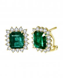 EMERALD CUT DIAMOND OMEGA BACK (TE1193)