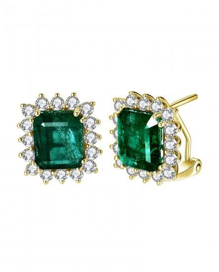 EMERALD CUT DIAMOND OMEGA BACK (TE1193)