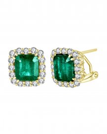 EMERALD CUT DIAMOND OMEGA BACK (TE1194)