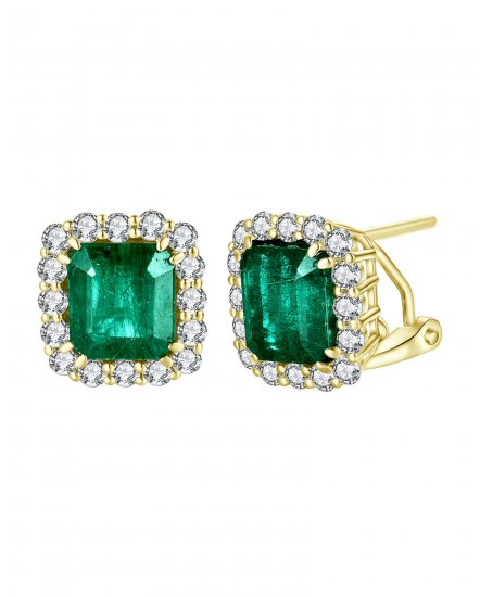 EMERALD CUT DIAMOND OMEGA BACK (TE1194)