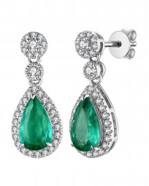 PEAR EMERALD DIAMOND DANGLING (TE1198)