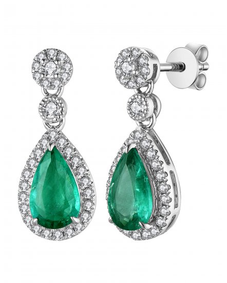 PEAR EMERALD DIAMOND DANGLING (TE1198)