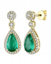 PEAR EMERALD DIAMOND DANGLING (TE1198)