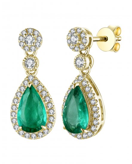 PEAR EMERALD DIAMOND DANGLING (TE1198)