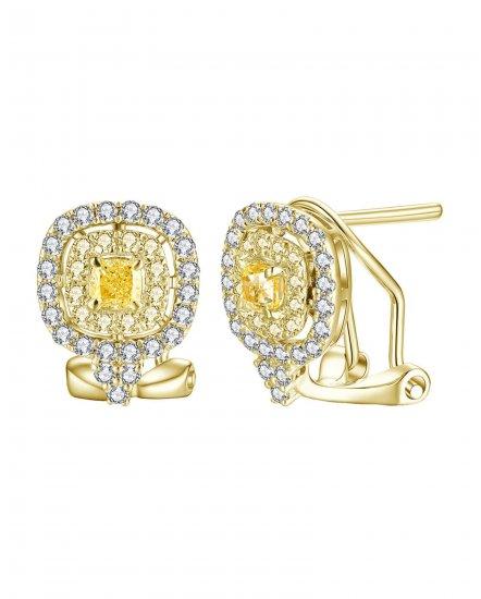 MULTI TONE CUSHION DIAMOND OMEGA BACK (TE1204)