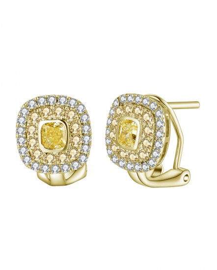 MULTI TONE CUSHION DIAMOND OMEGA BACK (TE1211)