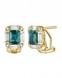 EMERALD CUT DIAMOND OMEGA BACK (TE1215)