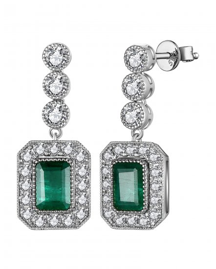 EMERALD CUT DIAMOND DANGLING (TE1219)