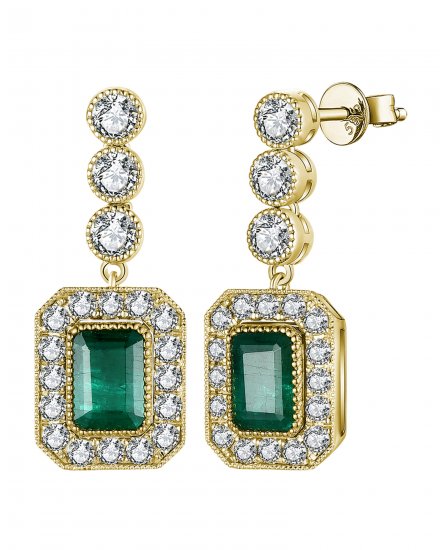 EMERALD CUT DIAMOND DANGLING (TE1219)
