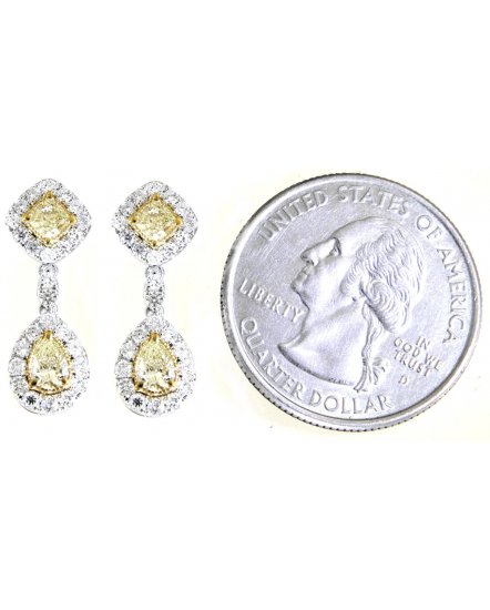 MULTI TONE PEAR DIAMOND DANGLING (TE1223)