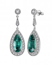 PEAR EMERALD DIAMOND DANGLING (TE1224)