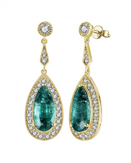 PEAR EMERALD DIAMOND DANGLING (TE1224)