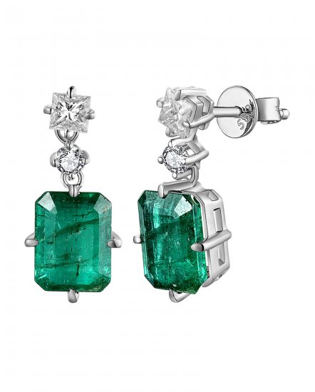 EMERALD CUT DIAMOND DANGLING (TE1232)