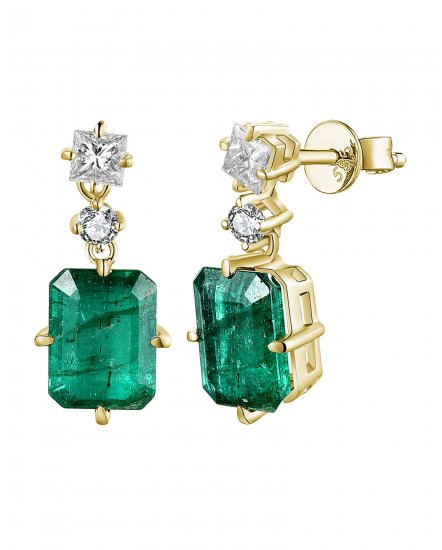 EMERALD CUT DIAMOND DANGLING (TE1232)