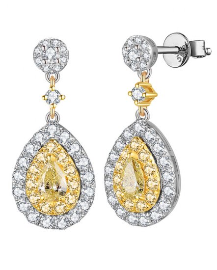 MULTI TONE PEAR DIAMOND DANGLING (TE1235)