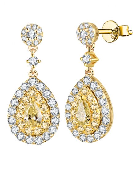 MULTI TONE PEAR DIAMOND DANGLING (TE1235)