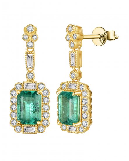 EMERALD CUT DIAMOND DANGLING (TE1237)